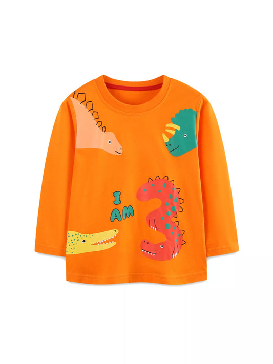 Children's Dinosaur Print Long Sleeve T-Shirt
