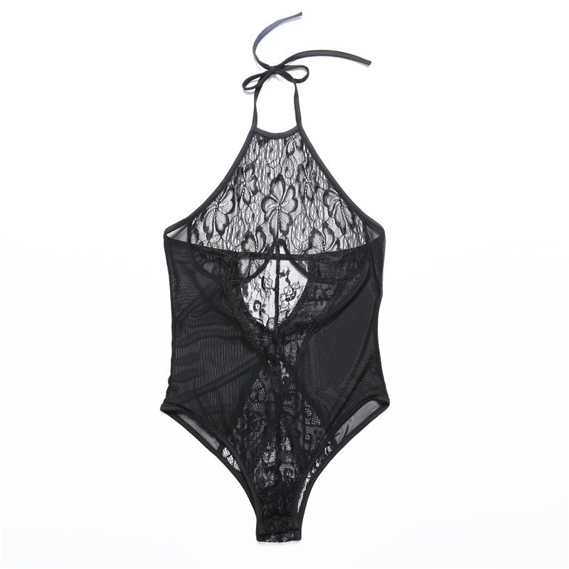 Sexy Lingerie Sexy Halter One-Piece Lace See-through Underwear
