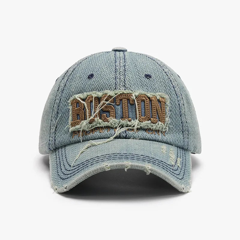 Letter Adjustable Cotton Baseball Cap Sage One Size