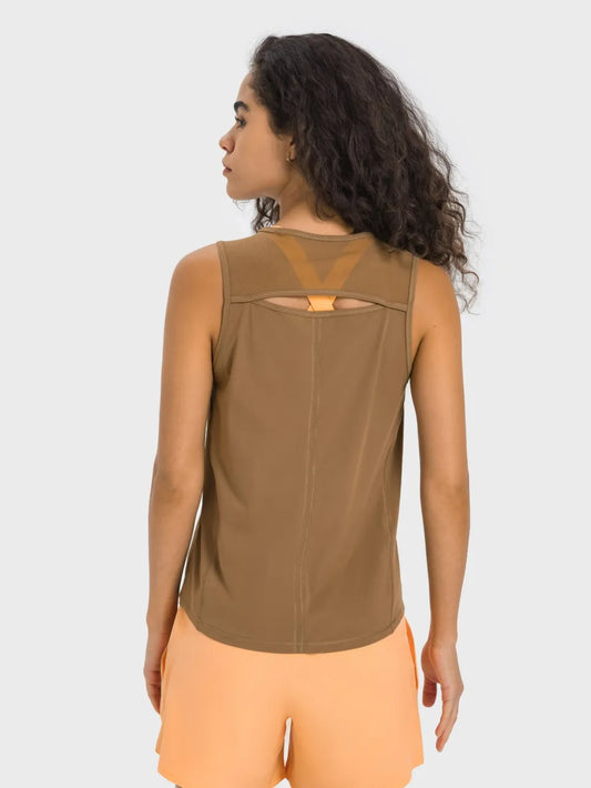 Millennia Cutout Back Round Neck Active Tank