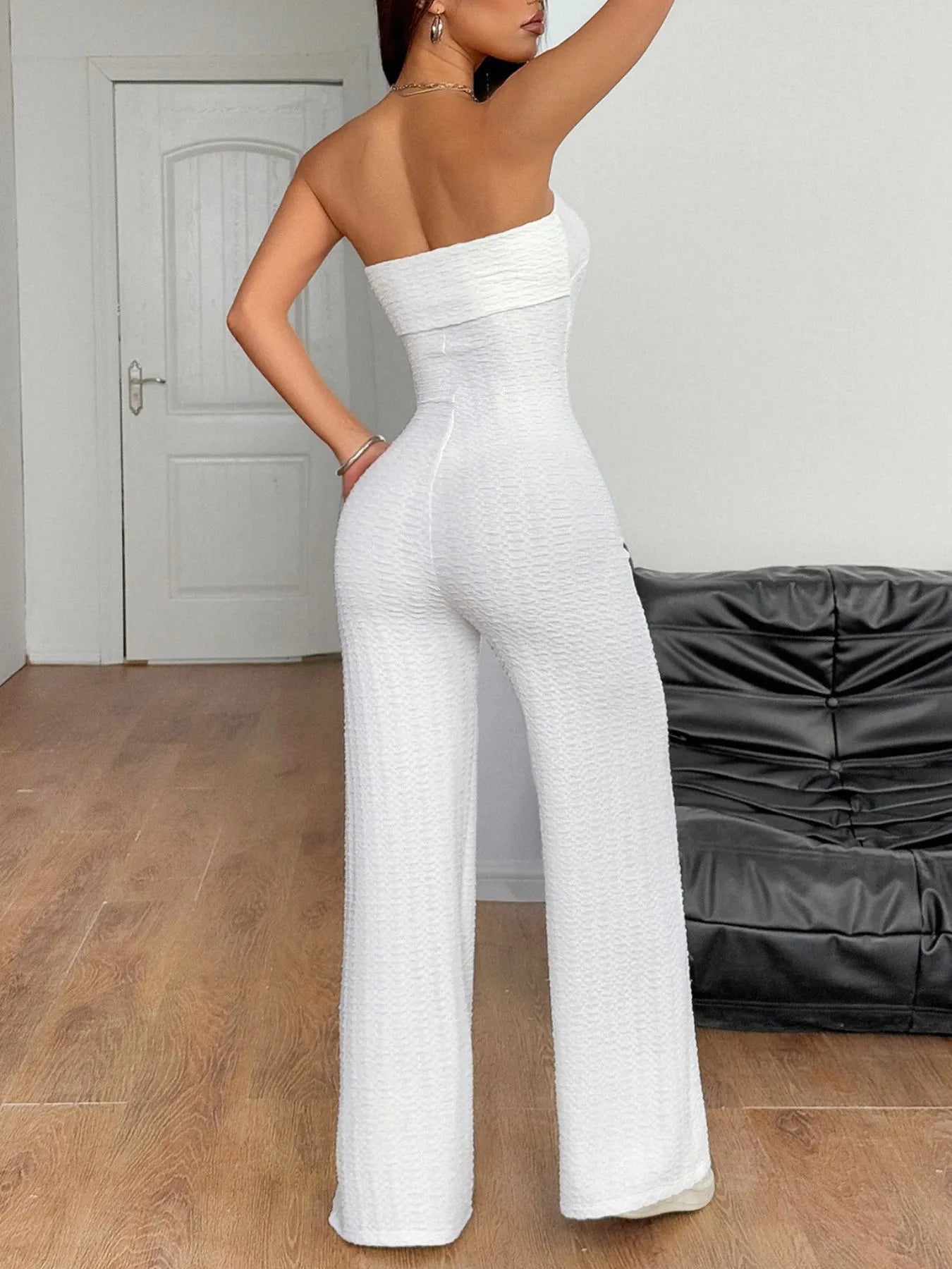 Sweetheart Neck Wide Leg Tube Jumpsuit