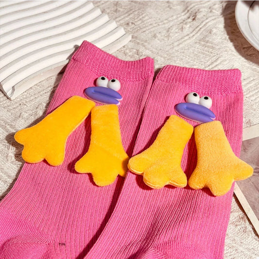 Cartoon Ribbed Knit Crew Socks