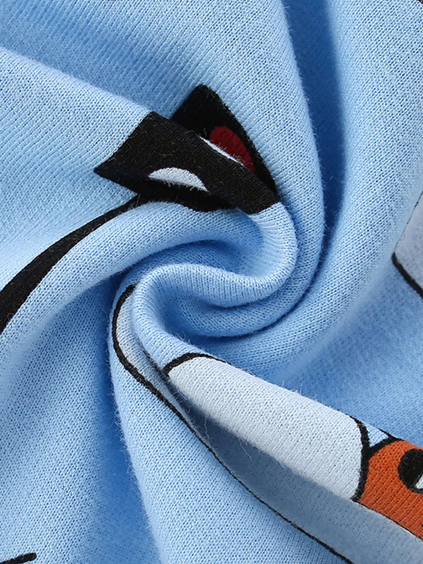 Children's Cartoon Vehicle Print Crew Neck Sweatshirt