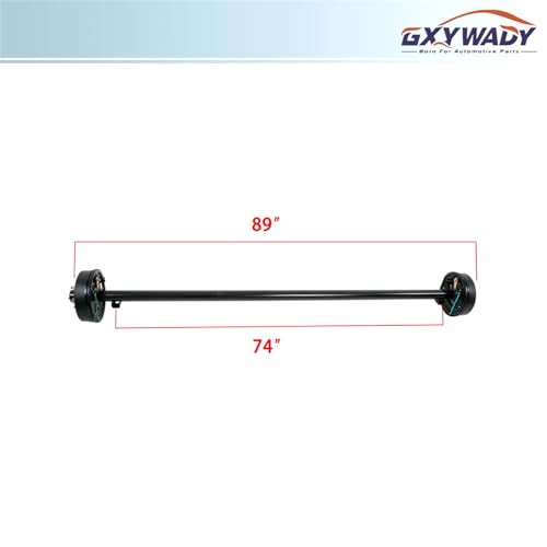 GXYWADY 3500lbs Trailer Axle Electric Brake 5 Lug 4.5 Inch Trailer Axle 89 Inch Hub Face 74 Inch Spring Center