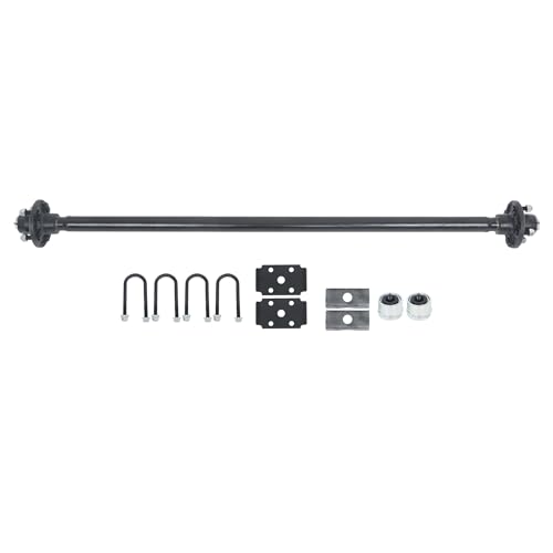 Thomletha Trailer Axle 2000 lbs Axle Beam 4 Lug Trailer Axle 52 inch Hub Face 42 inch Spring Center