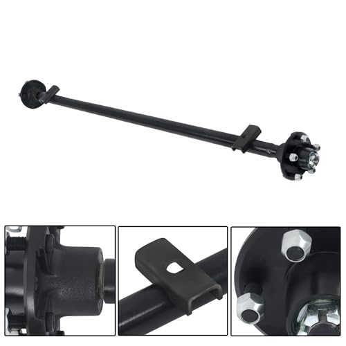 Thomletha Trailer Axle 2000 lbs Axle Beam 5 Lug Trailer Axle 61 inch Hub Face 46 inch Spring Center