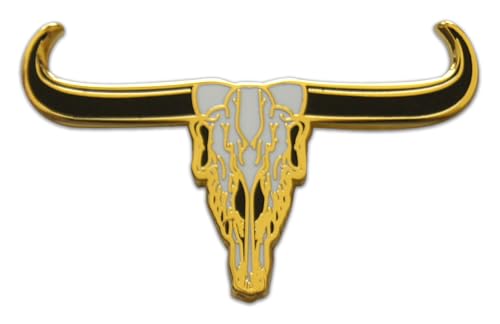 Novel Merk Cowboy & Rancher – Icons Lapel Pin, Hat Pin & Tie Tack Set - with Clutch Back (3-Longhorn Skull)
