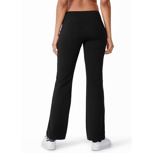 Jockey Women's Activewear Cotton Stretch Slim Bootleg Pant, Black, XL