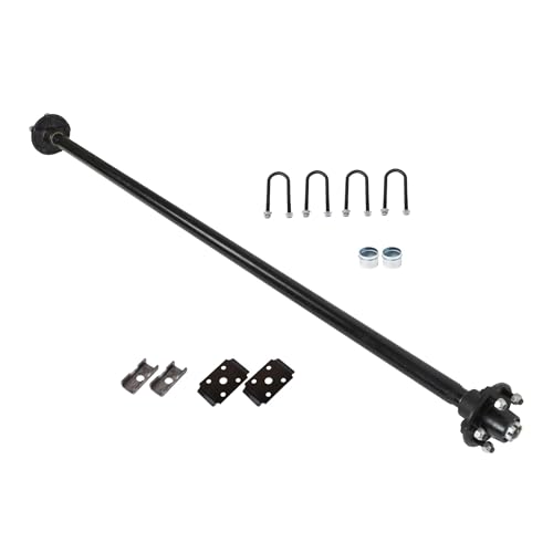 Thomletha Trailer Axle 2000 lbs Axle Beam 5 Lug Trailer Axle 72 inch Hub Face 58 inch Spring Center