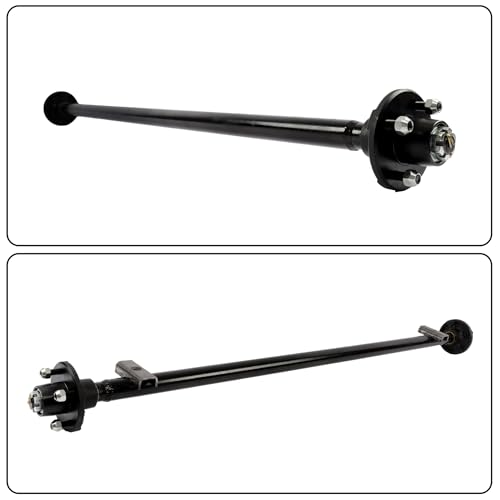 Thomletha Trailer Axle 2000 lbs Axle Beam 4 Lug Trailer Axle 61 inch Hub Face 46 inch Spring Center