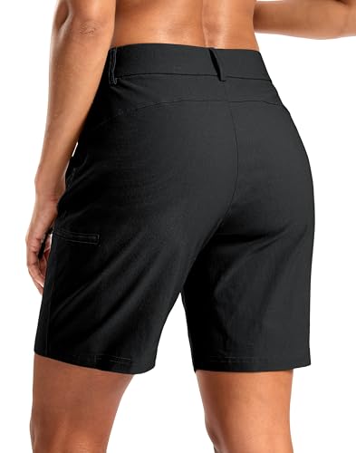 G Gradual Women's 7" Hiking Cargo Shorts Quick Dry Lightweight Golf Outdoor Work Summer Travel Shorts with Pockets(Black,M)