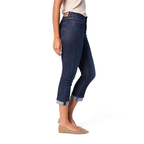 Levi Strauss Signature Gold Women's Mid-Rise Slim Fit Capris (Available in Plus), Dark Orbit, 14