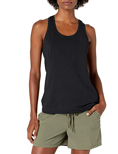 Amazon Essentials Women's Active Quick Dry Tech Stretch Racerback Scoop Neck Tank Top, Pack of 2, Black/Grey Camo, X-Large