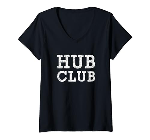 Womens Hub Club Saratoga Springs Nostalgic Gen X Retro Fun Vintage V-Neck T-Shirt