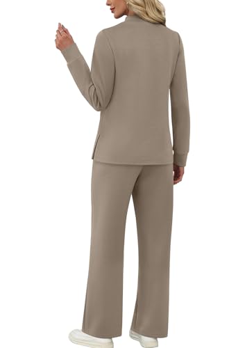 WIHOLL Plus Size Lounge Sets for Women Spring Clothes Summer Outfits 2026 Fall Fashion 2025 Two Piece Airport Travel Outfits Wide Leg Pants Matching Loungewear Sets Women's Winter Sweat Suit 3XL
