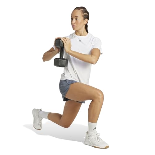 Adidas Women's Pacer Essentials Knit High-Rise Shorts, Onix/White, X-Small/5"