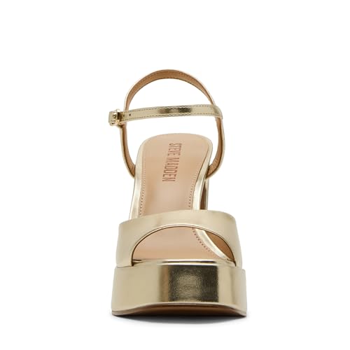 Steve Madden Women's Liandra Heeled Sandal, Champagne, 5
