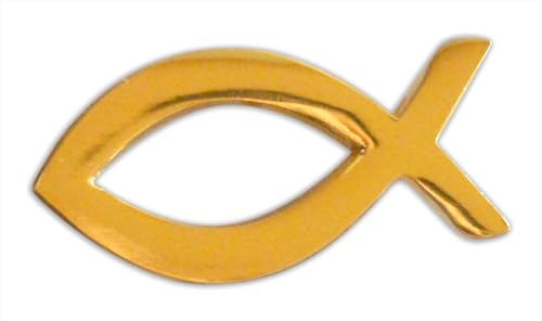 Novel Merk Christian Cross Icon Religious Lapel Pin, Hat Pin & Tie Tack Set with Clutch Back (3- Fish Ichthys), 1 Inch