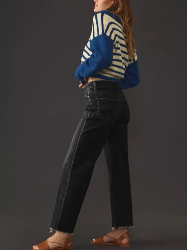 Celine Jeans - Jeans for Women Wide Leg Baggy High Waist Boyfriends Straight Leg Stretchy Denim Pants Trendy Fall 2024