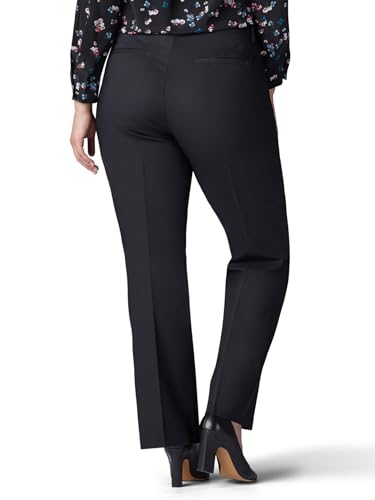 Lee Women's Plus Size Ultra Lux Comfort with Flex Motion Trouser Pant Black 18W Medium, 18, 48551