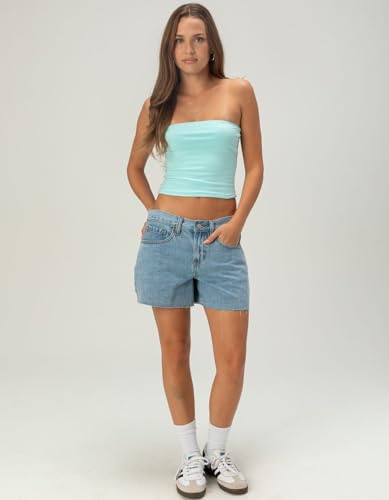Rsq Womens Low Rise Baggy Carpenter Shorts, Light Wash, 27