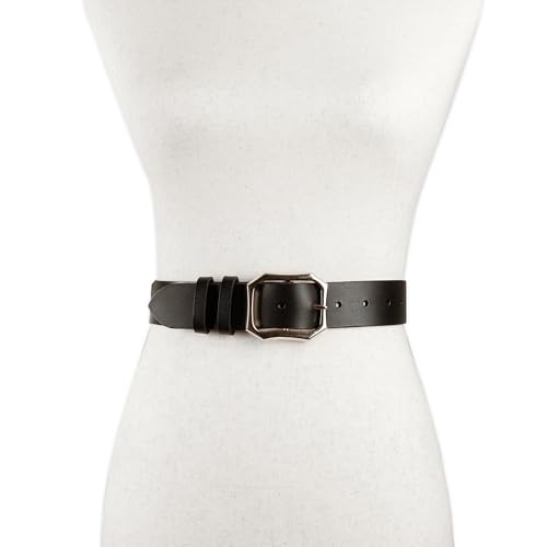 Lucky Brand High Shine Buckle Belt - Black - XL
