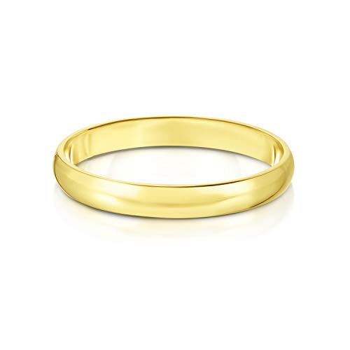 Floreo 10k Yellow Gold 3mm Solid Polished Comfort Fit Wedding Band Ring Size 10