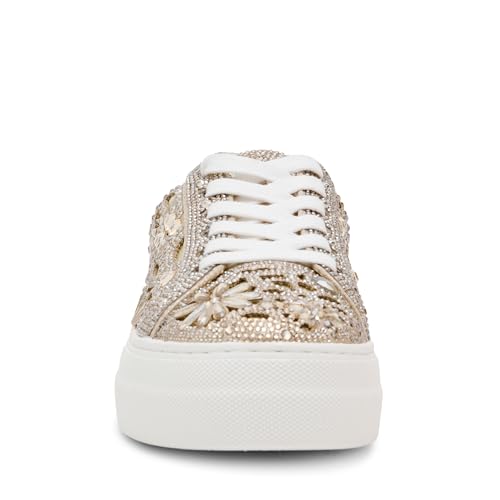 Betsey Johnson Women's Reily Sneaker, Light Gold, 5.5