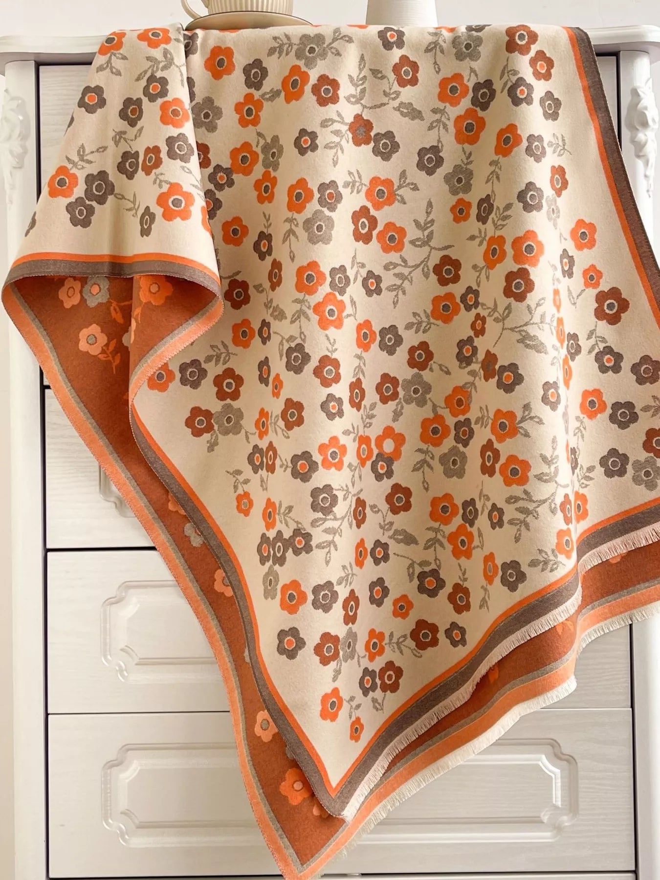 Floral Print Warm Winter Scarf