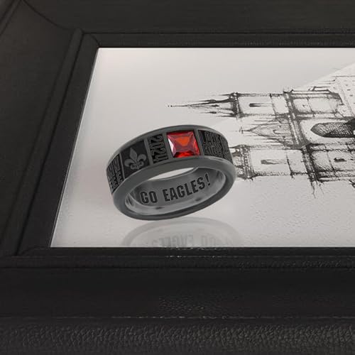 Lypic Custom Band Class Ring 925 Sterling Silver High School Class Ring Graduation Rings for Men (Style-2)