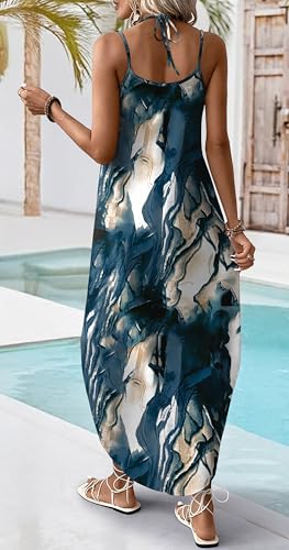 Summer Dresses for Women Vacation Maxi Dress Sundresses Halter Dress Hawaiian Long Maxi Dresses 2026 Beach Vacation Clothes Wedding Guest Cruise Outfits Travel Floral Graduation S