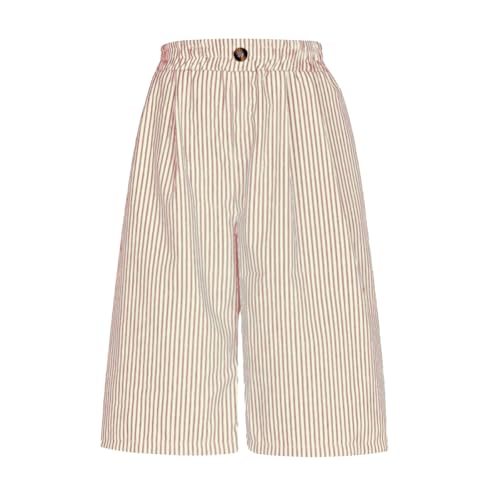 Linen Knee Length Shorts Women Athletic Straight High Waisted Casual Bermuda Shorts Trendy Xs with Pockets Button Down Flowy Women's Linen Pants Summer Wide Leg Spring Solid Baggy Outfits Pink L