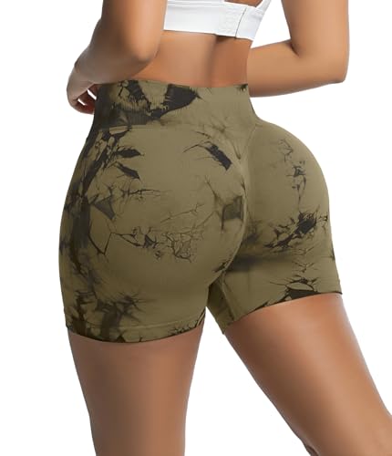OVESPORT Seamless Workout Shorts for Women Scrunch Butt Lifting Gym Booty Biker Short Pants