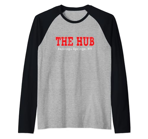 The Hub Saratoga Springs Fun Meet Retro 60s 70s 80s Vintage Raglan Baseball Tee