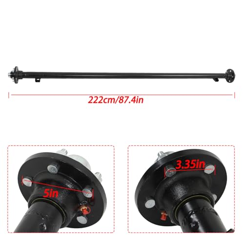 munirater 3500lbs 5x4.5 Bolt Pattern 85 Hub Face 70 Spring Center Trailer Axle U Bolt Kit