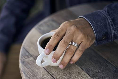 Ridge Beveled Ring Set 8mm - Platinum - 9.5