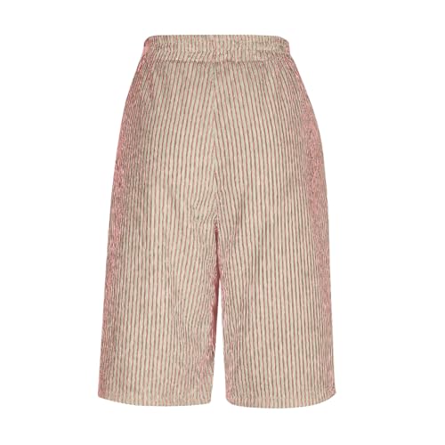 Linen Knee Length Shorts Women Athletic Straight High Waisted Casual Bermuda Shorts Trendy Xs with Pockets Button Down Flowy Women's Linen Pants Summer Wide Leg Spring Solid Baggy Outfits Pink L