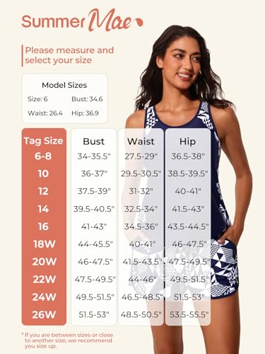 Summer Mae Blouson Tankini Swimsuits for Women 2026 Tummy Control Two Piece Bathing Suits with Sporty Pockets Swim Shorts Cube Size 14