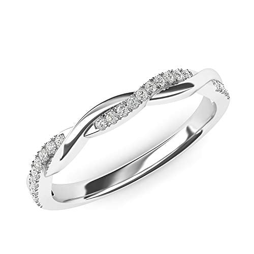 Sterling Silver 2.5mm Petite Twisted Vine Genuine Moissanite Ring Wedding Band Matching Ring (6)