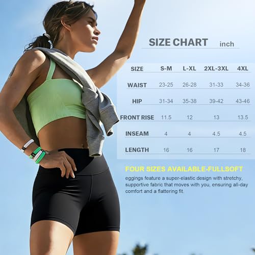FULLSOFT High Waisted Biker Shorts for Women-5" Tummy Control Fitness Athletic Workout Running Yoga Gym Soft Compression Black Bike Volleyball Spandex Comfy Shorts (Black,Large-X-Large)