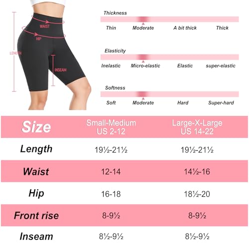 GROTEEN 7 Pack Biker Shorts Women High Waisted Tummy Control Yoga Shorts Black Volleyball Spandex Compression Workout Athletic Gym Running Bike Shorts Leggings Women's Sports & Recreation Shorts