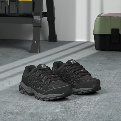 Skechers Men's Work Cankton Steel Toe Construction Shoe, Black/Charcoal, 13W