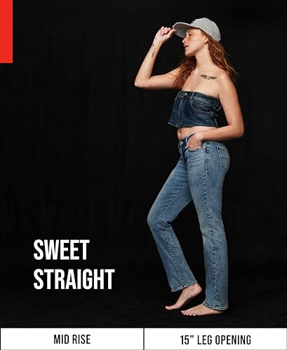 Lucky Brand womens Mid Rise Sweet Straight Jean, Tanzanite, 28W x 30L US