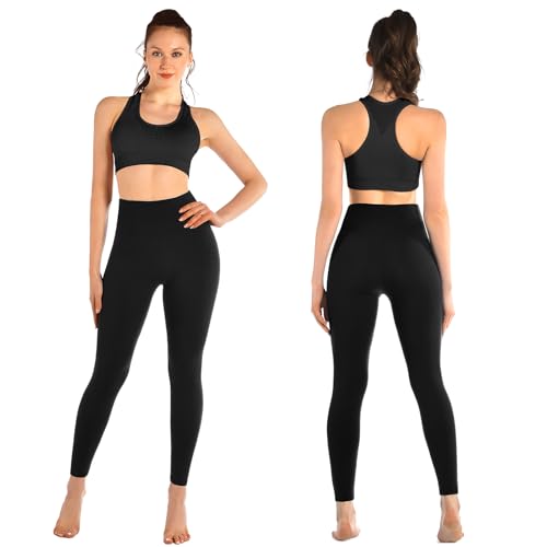 Fawarior High Waisted Leggings for Women, Buttery Soft Workout Yoga Leggings Black LXL