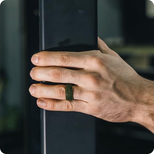Rinfit Silicone Rings for Men 9mm Wide, 2mm Thick - Mens Rubber Wedding Bands - Infinity Silicone Rings for Him - Patented Design - Pack C, Size 10