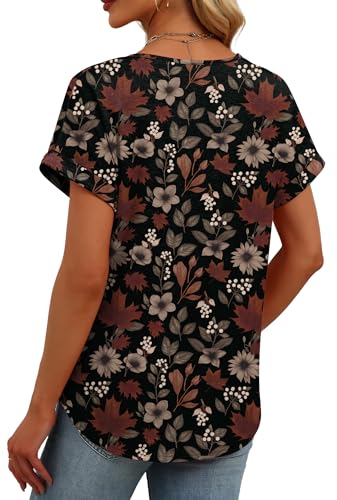 Womens Tops Dressy Casual V Neck Short Sleeve Shirts Fashion Clothing Spring Business Casual Outfits Plus Size Maternity Clothes XL