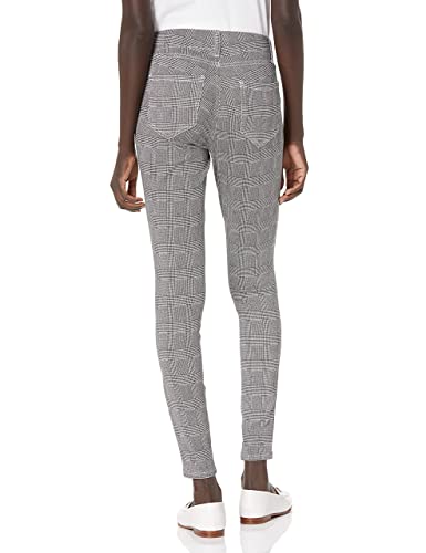 Amazon Essentials Women's Pull-On Mid Rise Stretchy Knit Jegging (Available in Plus Size), Black Grey Glen Plaid, Large