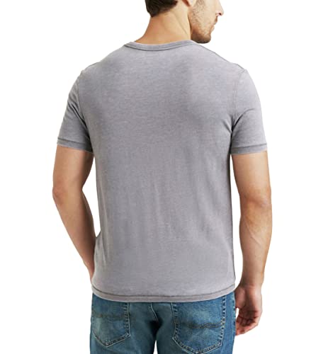 Lucky Brand Men's Venice Burnout V-Neck Tee Shirt, Frost Grey, Medium