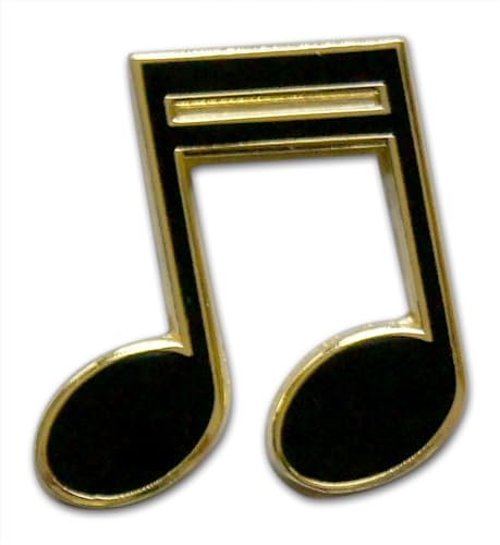 Novel Merk Music Note Lapel Pin, Hat Pin & Tie Tack Set - Clutch Back (3- Dual Note)
