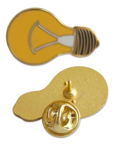 Novel Merk Lightning Bolt – Electrician Lapel Pin, Hat Pin & Tie Tack Set - with Clutch Back (3- Light Bulb)